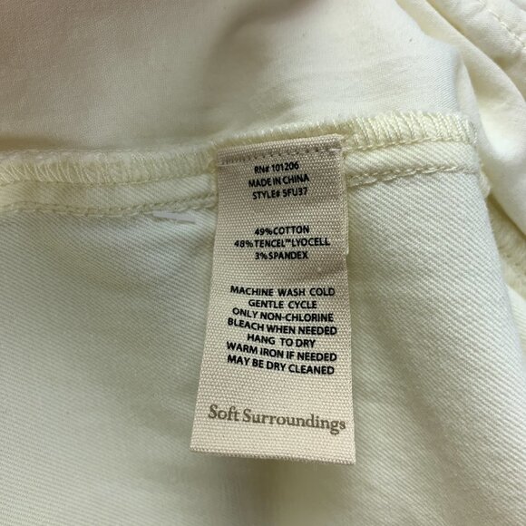 Soft Surroundings Pants Womens 20W Cream White Wide Leg‎ Full Length Hem Slits - Picture 13 of 15